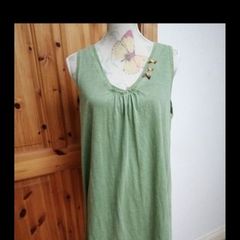 Avoca distressed Green 100 % cotton top tunic