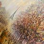 Large Hand Painted Oil on Canvas - Vintage Parisienne Scene Image 4