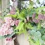 New bespoke 80cm x 80cm wild rose, fern, eucalyptus and hydrangea rustic wreath in vintage blush Image 3
