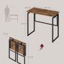 Folding Computer Desk Rustic Brown 80 x 40 cm Image 3