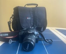 Canon EOS complete with camera bag.