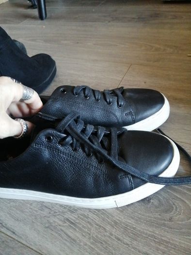 LEVIS Black leather trainers