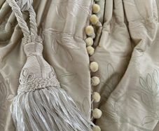 Beautiful Silk Interlined Embossed Curtains Pale Gold 90" W x 79" D