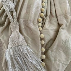 Beautiful Silk Interlined Embossed Curtains Pale Gold 90" W x 79" D