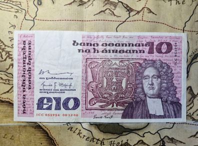 10 Pound B Series 8/12/80 Irish Note