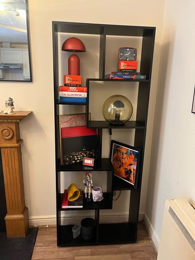 178cm Tall Black Shelf Bookcase
