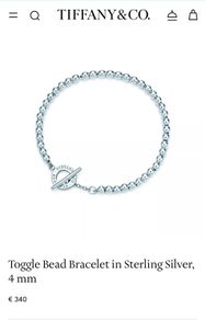 Original Tiffany & Co. Toggle Bead Bracelet in Sterling Silver, 4 mm