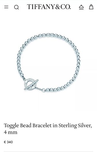 Original Tiffany & Co. Toggle Bead Bracelet in Sterling Silver, 4 mm