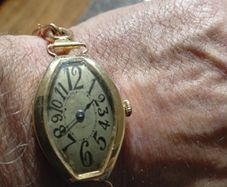 Vintage 15ct solid gold mens wrist watch 1920s art deco price 1400.00