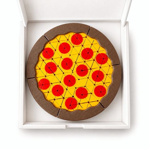 Flexible Pizza Toy - 3D - Box of 6 Slices