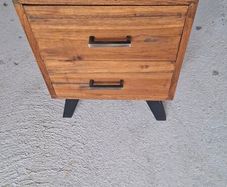 Solid Teak Vintage Style Bedside Drawers