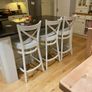 3 wooden off white bar stools Image 2
