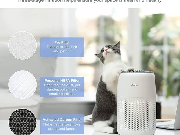 Air Purifier for Bedroom Home, Quiet HEPA Filter Cleaner with Fragrance Sponge & 3 Speed for Better Sleep, Air Frenshener, Allergies, Dust, Pet Dander, Odour, Smoke, Office, Desktop, Core Mini