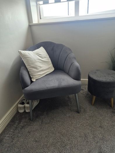 Chair and footstool