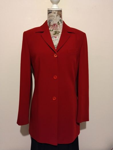 Red Wool Blazer Coat