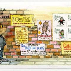 2008 Ireland Stampa Members Souvenir Celtic Cats Miniature Sheet Overprinted for Stampa Mint Never Hinged (MNH)