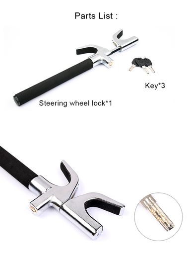 BRAND NEW Universal Car Steering Wheel Anti Theft Lock Car Security Parking Lock Adjustable U Shape Anti Theft Lock for SUV Truck