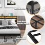 Double Metal Bed Frame with USB Charging Station, LED Lights & Storage Headboard Heavy Duty Black Platform Bed with 31.5 cm Underbed Storage, No Box Spring Needed, Noise Free (Black, Double) Image 6