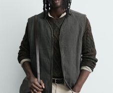 Zara Washed Topstitched Waistcoat