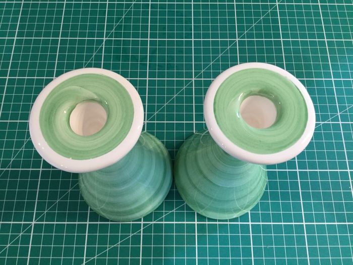 Avoca Blue Ceramic Candlestick set