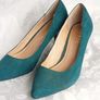 PRICE DROPOffice London, Ladies teal mid heal shoes , Size 41/7.5 Image 2