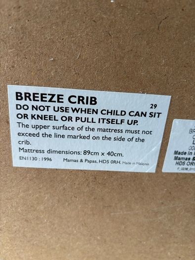 Mamas & Papas Breeze Cot - Newborn to 6 months