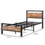 3ft Single Size Metal Platform Bed Frame with Wooden Headboard and Footboard Image 6