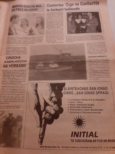 Vintage Gaeilge newspaper 1991