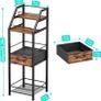 Wine Racks Free Standing- 4-Tier Stepped Drinks Cabinet Home Bar with Fabric Drawer, Wine Cabinet Wine & Glass Organizer, Bar Cabinets for Living Room, Kitchen, or Dining Room Image 5