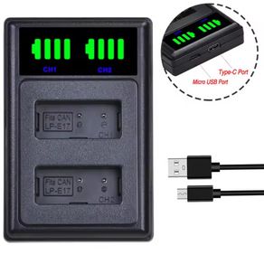 LPE17 LP-E17 LP E17 Dual USB LED Charger for Canon EOS Cameras