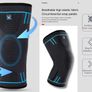 Compression Knee Support Sleeve | Elastic & Breathable | Black-Blue | Size L | New Image 6