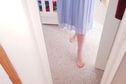 Baby Blue Midi Pleated Skirt - Size 6