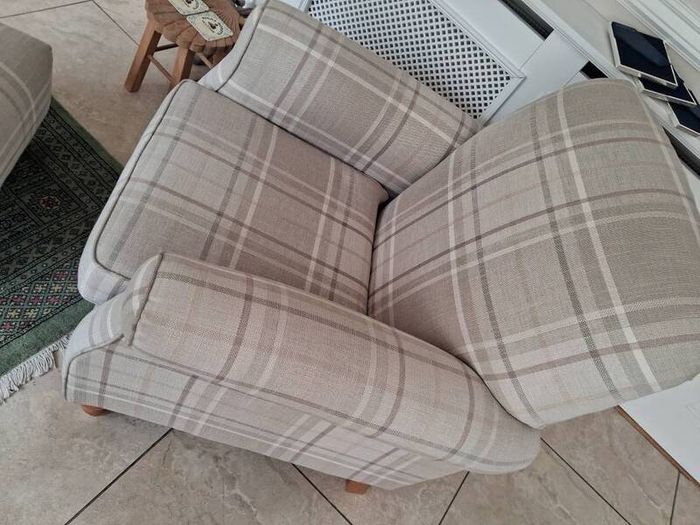 Beautiful Next Tartan Armchair & Footstool
