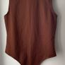 Primark bodysuit sleeveless brown ribbed size 16 Image 4