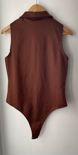 Primark bodysuit sleeveless brown ribbed size 16