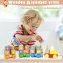 Baby Building Blocks Pull Toy with Shape Sorter Early Learning Toy for Toddler Image 2