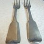 PRICE DROP Pair of Georgian Irish Sterling Silver Dining Forks, Hallmarked Dublin 1826, 157g Image 3