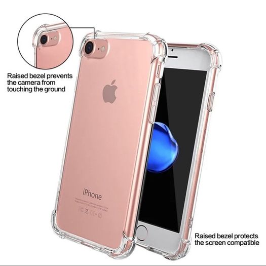 Shockproof Clear Silicone Case For Apple iPhone SE 2022, SE 2020, TPU Back Cover