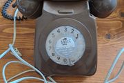 1980s Vintage British Telecom Brown Rotary Dial Telephone
