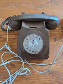 1980s Vintage British Telecom Brown Rotary Dial Telephone