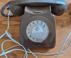 1980s Vintage British Telecom Brown Rotary Dial Telephone