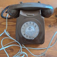 1980s Vintage British Telecom Brown Rotary Dial Telephone