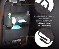 New Car Seat Storage Bag Back Seat Organizer Box Pad Cups Drink Holder Fabric Child Anti-kick Car Accessories Car Decoration