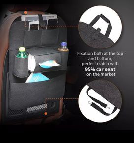 New Car Seat Storage Bag Back Seat Organizer Box Pad Cups Drink Holder Fabric Child Anti-kick Car Accessories Car Decoration