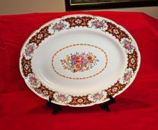 Large, beautiful oval serving platter by Arklow Pottery (Larne pattern / No. 2384) - Vintage from Ireland