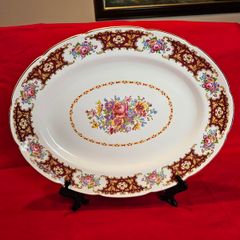 Large, beautiful oval serving platter by Arklow Pottery (Larne pattern / No. 2424) - Vintage from Ireland