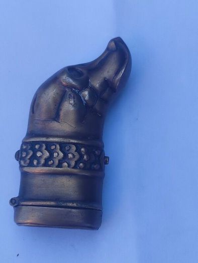 Large Brass Dog Vesta case