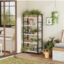 Industrial Bookshelf, 5-Tier 24.8" White Shelving Unit Wood Bookcase with Open Shelves, Rustic Standing Bookshelves Metal Frame Display Rack for Living Room,Bedroom, White Image 7