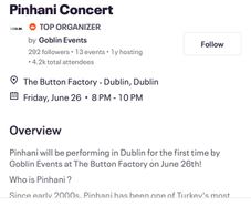 Pinhani Concert Tickets