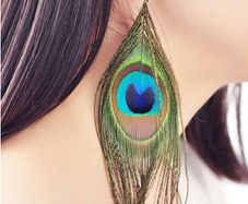 Classy Peacock Feather Earrings